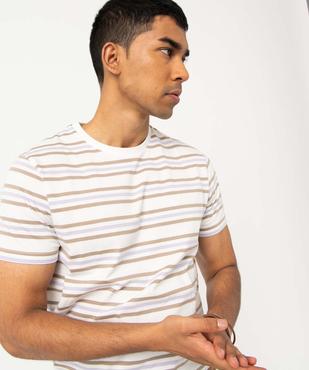Tee-shirt homme rayé à manches courtes vue2 - GEMO 4G HOMME - GEMO