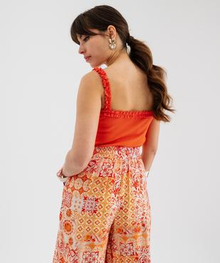 Débardeur en maille côtelée extensible à bretelles froncées femme vue4 - GEMO(FEMME PAP) - GEMO