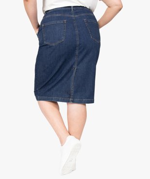 Jupe femme en jean longueur genou vue3 - GEMO (G TAILLE) - GEMO