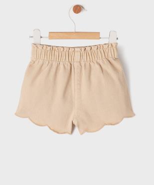 Short en coton aux finitions dentelées bébé fille - LuluCastagnette vue3 - LULU CASTAGNETTE G4G D - GEMO