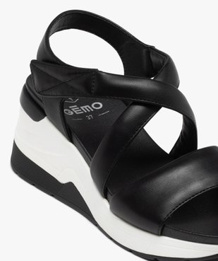 Sandales femme compensées style baskets à brides unies vue6 - GEMO(URBAIN) - GEMO