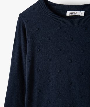 Pull fille à nopes uni vue2 - GEMO (ENFANT) - GEMO