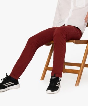 Pantalon garçon chino uni à revers vue1 - GEMO (JUNIOR) - GEMO