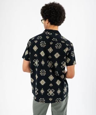 Chemise imprimée en coton avec col cubain homme vue4 - GEMO (HOMME) - GEMO