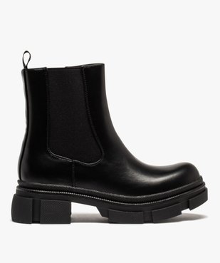 Boots femme unies style rock à semelle plateforme crantée vue1 - GEMO (CASUAL) - GEMO