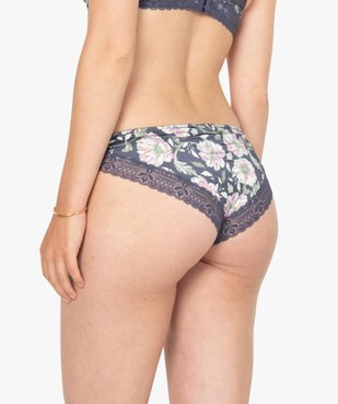 Culotte femme à motifs fleuris et dentelle vue2 - GEMO(HOMWR FEM) - GEMO