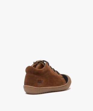 Chaussures premiers pas bébé garçon en cuir suédé bicolore - NA! vue4 - NA! - GEMO