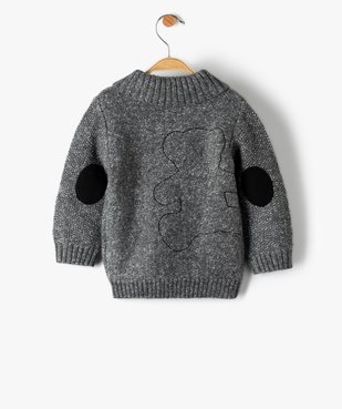 Gilet bébé garçon en maille chinée et col châle - Lulu Castagnette vue5 - LULUCASTAGNETTE - GEMO