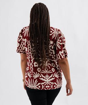 Blouse imprimée à col V femme grande taille vue3 - GEMO 4G GT - GEMO
