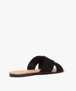 Sandales femme à larges brides croisées souples dessus suédine vue4 - GEMO (CASUAL) - GEMO