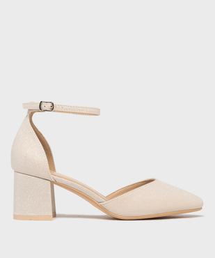 Escarpins pailletés à talon large et bout pointu femme - Valentina Baldano vue1 - VALENTINA BALDA - GEMO