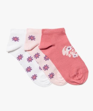 Chaussettes fille ultra courtes à motifs fleuris (lot de 3) vue1 - GEMO (ENFANT) - GEMO