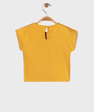 Tee-shirt manches courtes avec broderie poitrine bébé fille vue3 - GEMO(BEBE DEBT) - GEMO