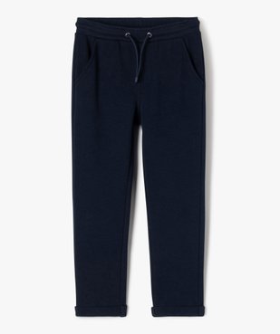 Pantalon chino en maille chaude à taille élastiquée garçon vue2 - GEMO (ENFANT) - GEMO