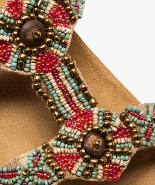 Mules femme à talon plat et brides ornées de perles vue6 - GEMO (CASUAL) - GEMO