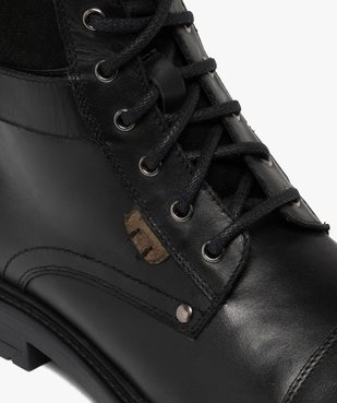 Boots homme casual dessus en cuir et à bout droit style Balmoral vue7 - URBAN STEPS - GEMO