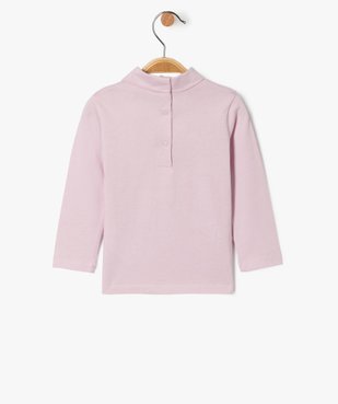 Tee-shirt manches longues et col roulé imprimé bébé fille vue3 - GEMO(BEBE DEBT) - GEMO