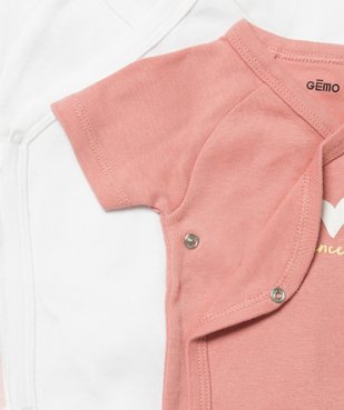 Body bébé fille à manches courtes fermeture croisée (lot de 5) vue3 - GEMO C4G BEBE - GEMO