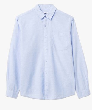 Chemise homme à manches longues en lin mélangé vue4 - GEMO 4G HOMME - GEMO