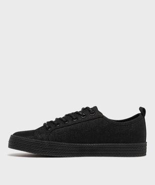 Baskets en toile à lacets avec épaisse semelle femme vue3 - FOLLOW ME G4G - GEMO