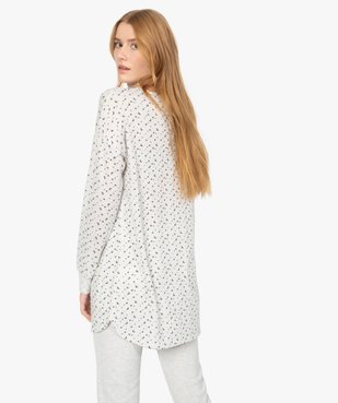 Haut de pyjama femme à manches longues imprimé vue3 - GEMO(HOMWR FEM) - GEMO