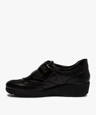 Mocassins femme confort à bride scratch et détails vernis vue3 - GEMO (CONFORT) - GEMO