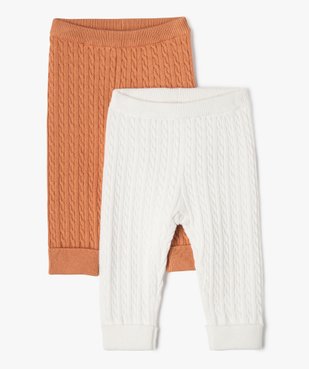 Pantalon en maille torsadée bébé (lot de 2) vue1 - GEMO(BB COUCHE) - GEMO