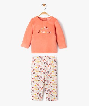 Pyjama bimatière dépareillé bébé fille vue1 - GEMO(BB COUCHE) - GEMO