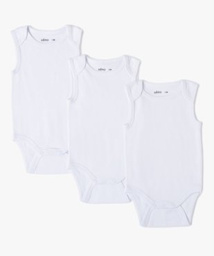 Bodies bébé sans manches (lot de 3) 100% coton biologique vue1 - GEMO C4G BEBE - GEMO