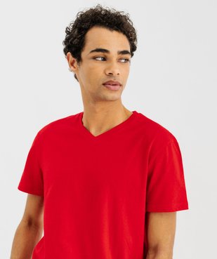 Tee-shirt à manches courtes et col V homme vue2 - GEMO 4G HOMME - GEMO