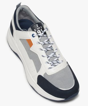 Baskets homme avec jeu de matières vue5 - GEMO (CASUAL) - GEMO