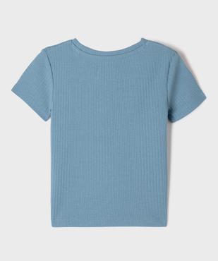 Tee-shirt manches courtes en maille côtelée fille vue4 - GEMO 4G FILLE - GEMO