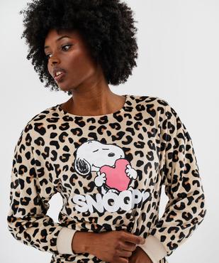Pyjama en velours imprimé léopard à motif Snoopy femme - Peanuts vue2 - SNOOPY - GEMO