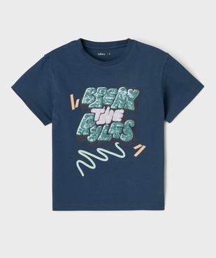 T-shirt avec message en relief garçon vue1 - GEMO (ENFANT) - GEMO