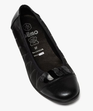Ballerines femme extra souples en cuir détails vernis vue5 - GEMO(URBAIN) - GEMO