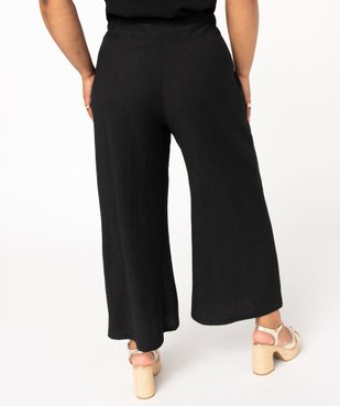 Pantalon en toile gaufrée femme grande taille vue3 - GEMO (G TAILLE) - GEMO