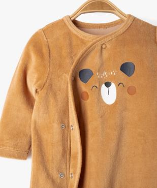 Pyjama dors-bien en velours fermeture devant bébé vue3 - GEMO 4G BEBE - GEMO