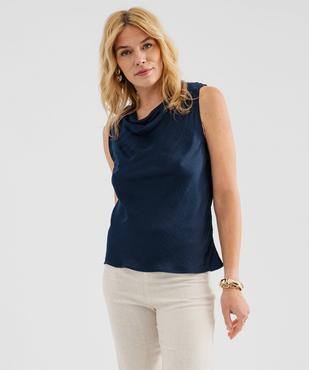 Blouse sans manches en satin à col bénitier femme vue4 - GEMO(FEMME PAP) - GEMO