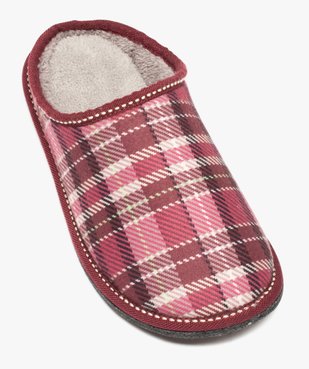 Chaussons femme mules plates douillettes à carreaux vue5 - GEMO(HOMWR FEM) - GEMO