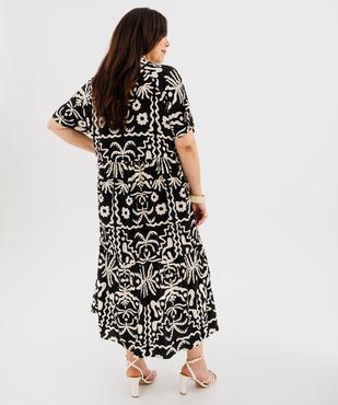 Robe longue imprimée avec col chemise femme grande taille vue3 - GEMO 4G GT - GEMO