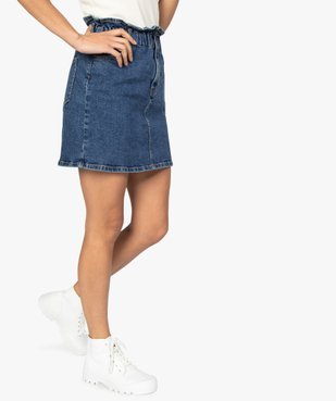Jupe femme en jean avec taille froncée vue1 - GEMO(FEMME PAP) - GEMO