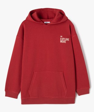 Sweat à capuche avec inscription poitrine et motif XXL dos garçon vue1 - GEMO (JUNIOR) - GEMO