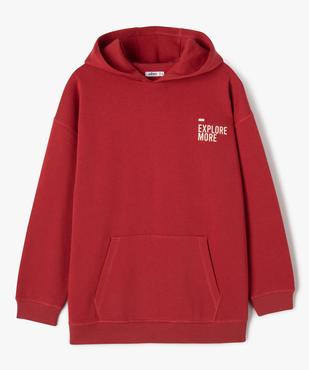 Sweat à capuche avec inscription poitrine et motif XXL dos garçon vue1 - GEMO (JUNIOR) - GEMO