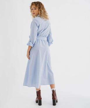 Robe chemise à manches longues rayée femme - LuluCastagnette vue3 - LULUCASTAGNETTE - GEMO