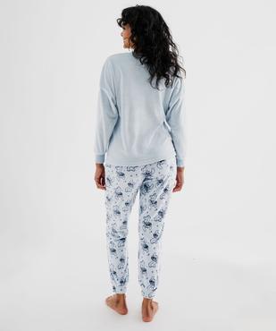 Pyjama en velours douillet imprimé femme - Stitch vue3 - LILO & STITCH - GEMO