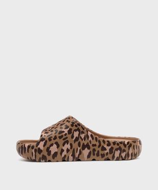 Mules de plage à motif léopard fille vue3 - GEMO (PLAGE) - GEMO