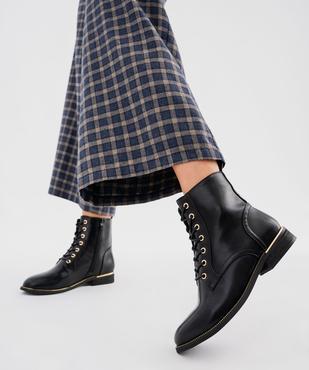 Boots plates à lacets et zip femme vue1 - VALENTINA BALDA - GEMO