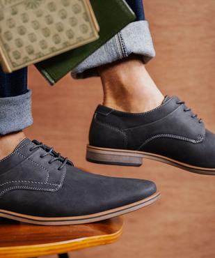 Derbies unis à lacets ronds et jeu de surpiqûres homme vue8 - MARIO BALDANO - GEMO