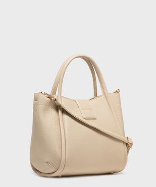 Sac à main en cuir imitation avec anses et bandoulière femme vue2 - BESTINI - GEMO