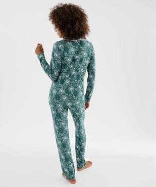 Pyjama deux pièces en viscose femme : chemise et pantalon vue4 - GEMO 4G FEMME - GEMO